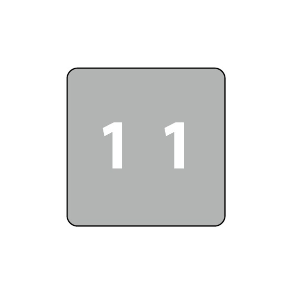 Ames - Filing Labels - Large - Number 1 1-7/8" x 1-7/8" Gray